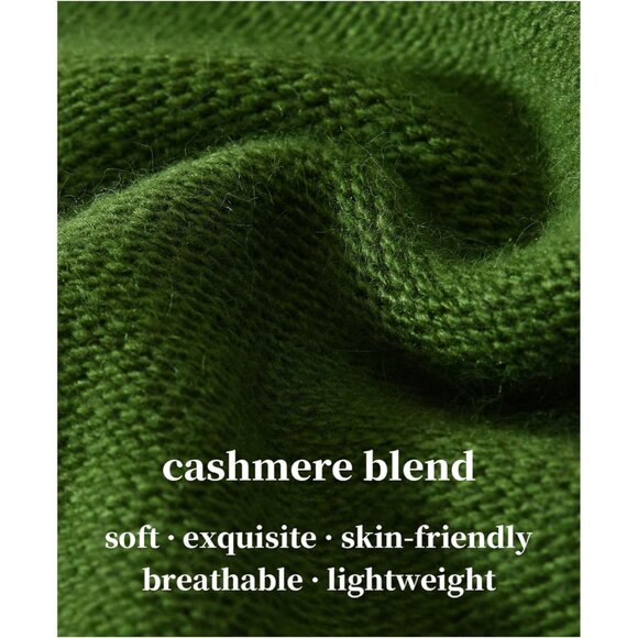 cashmere Slouchy Knit Beanie Hat for Women Green - Picture 2 of 5